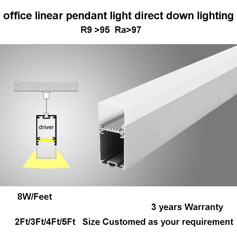 office linear pendant light direct down lighting