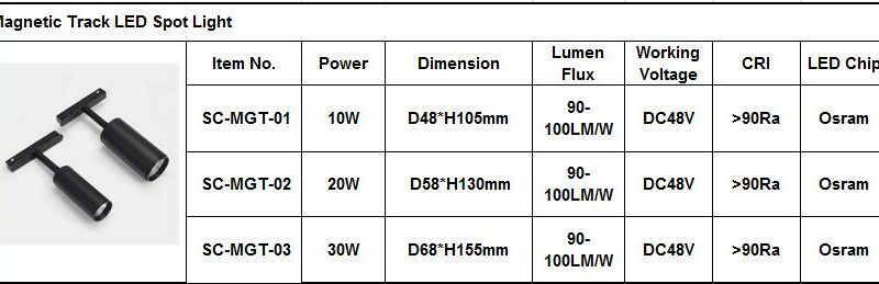 Magnetic Track LED Spot Light