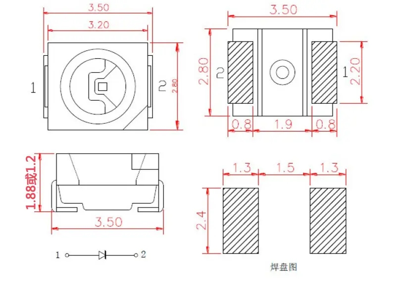 3528 dimension  , 3528 led vs 2835 led