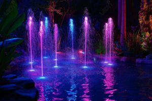 swimming pool lights and fountains Seven Colors