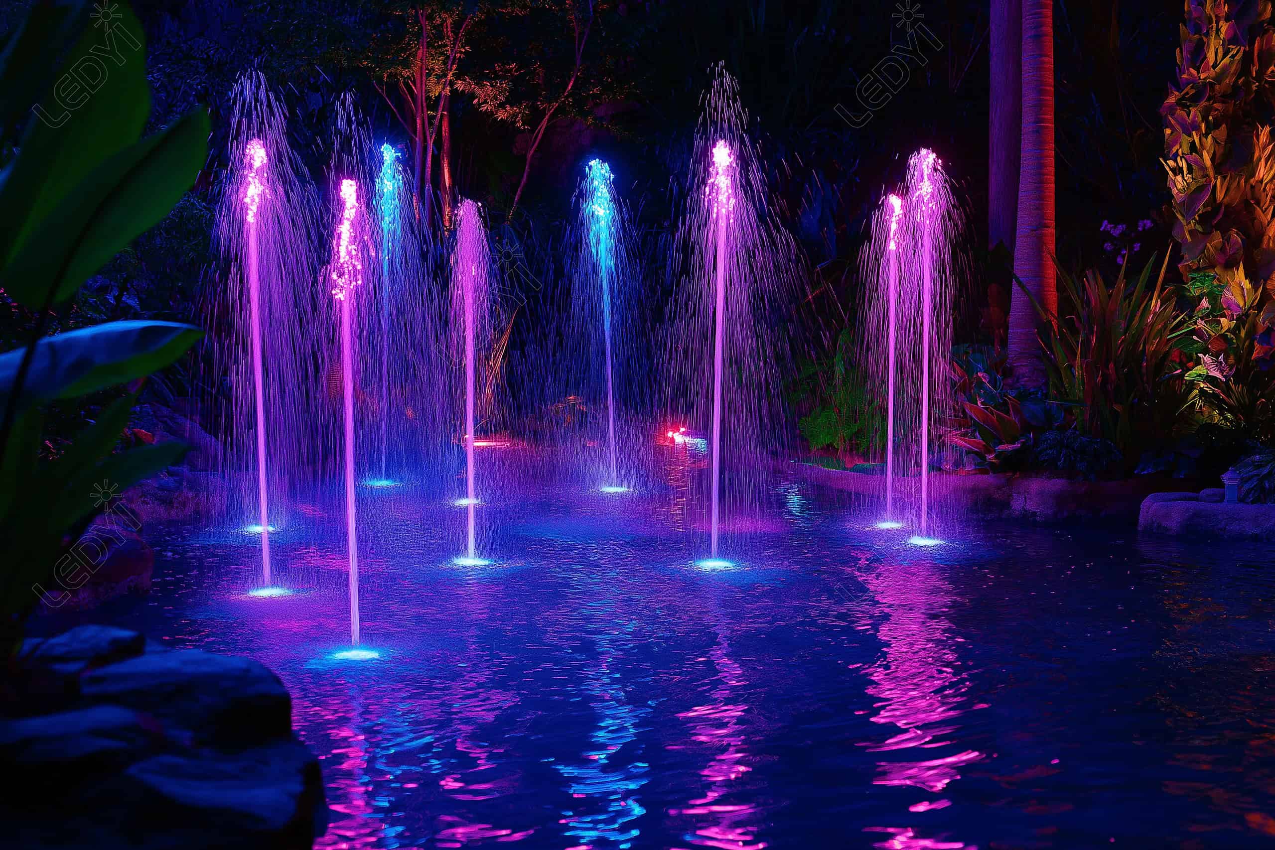 swimming pool lights and fountains Seven Colors