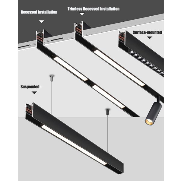 Magnetic track light Installation
